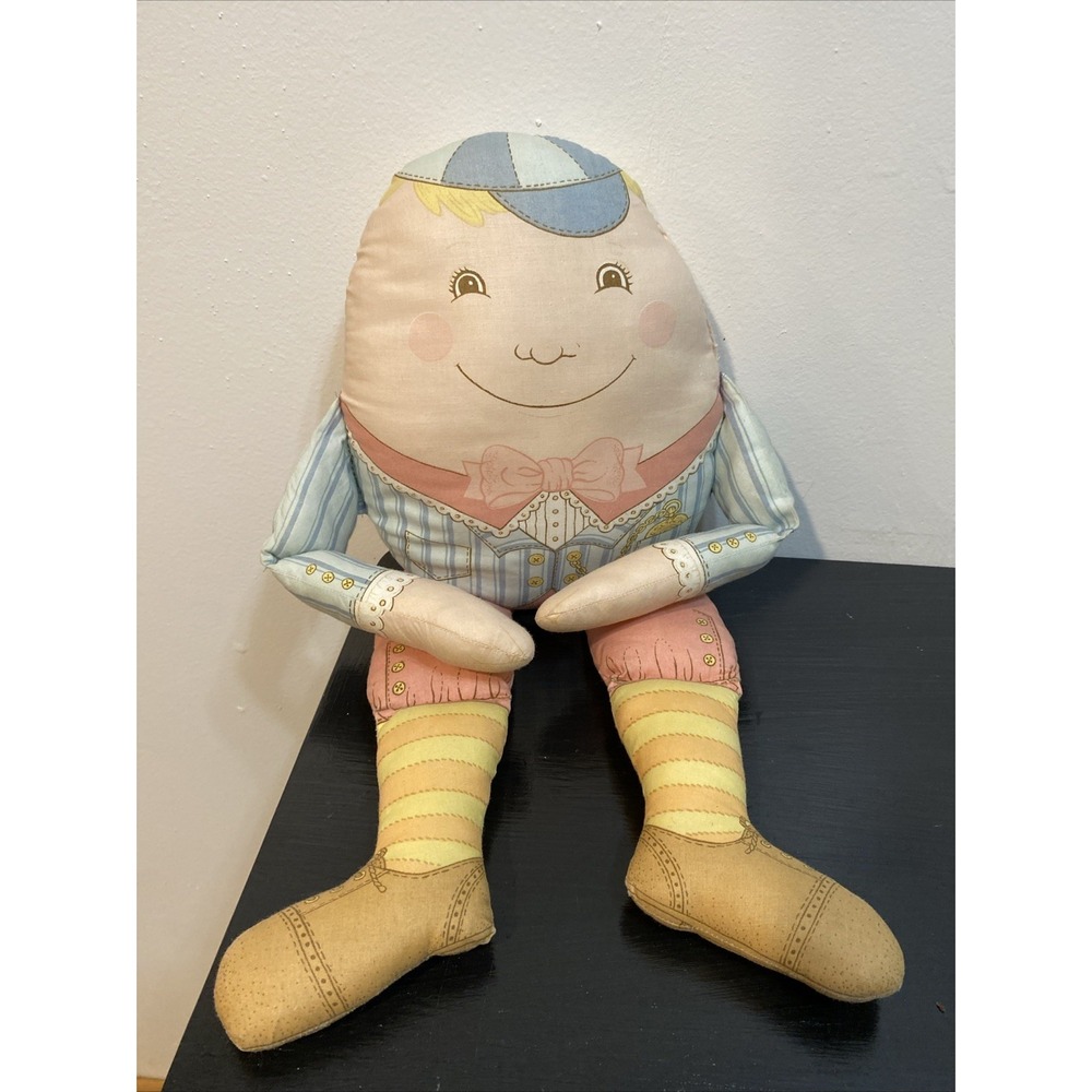 Vintage Humpty Dumpty Stuffed Plush Cloth Pillow Doll Nursery